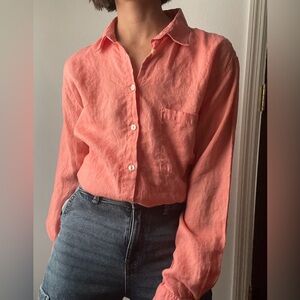 Mobaco Linen coral button up